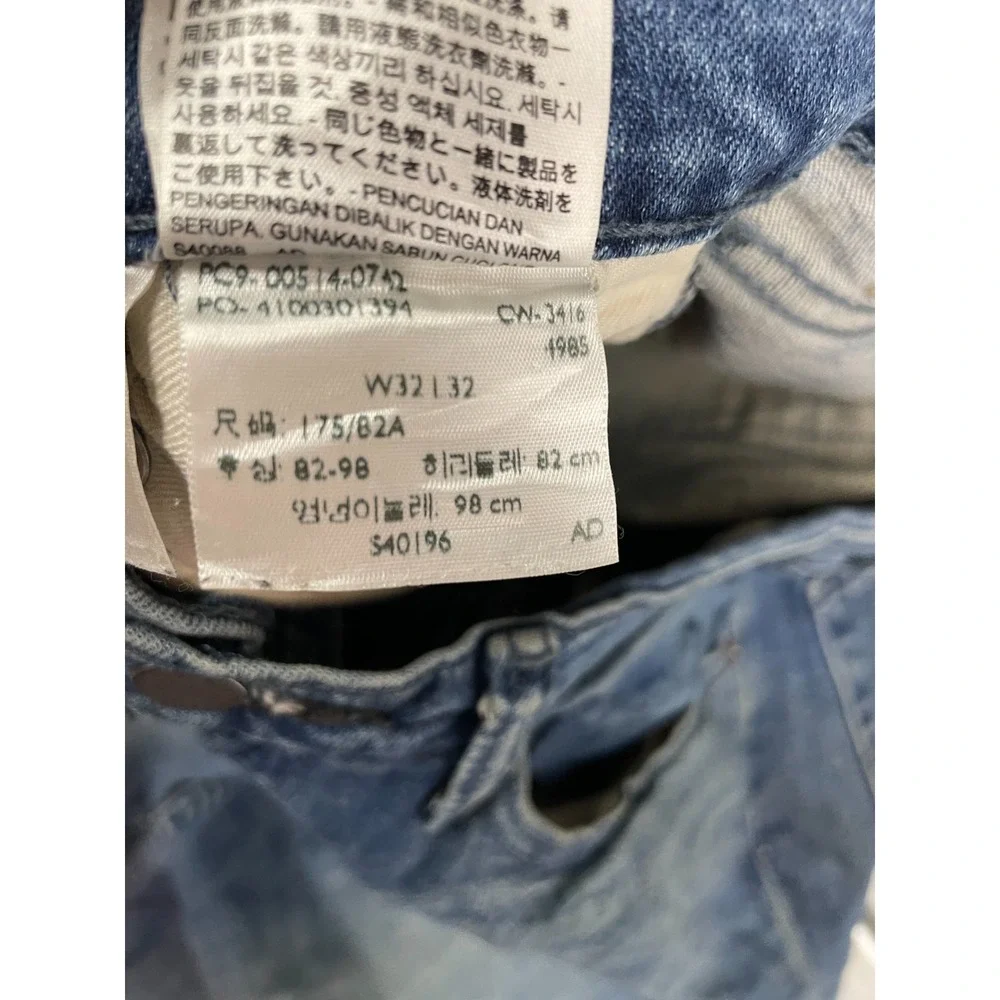 Levis 514 Slim Straight Jeans‎ Mens 31x32 Blue Medium Wash Denim Faded